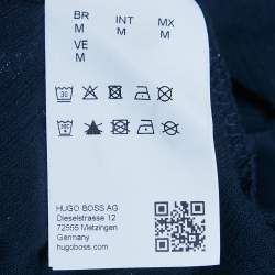 Pre Owned Boss By Hugo Boss Navy Blue Printed Cotton Teprint T-Shirt M