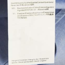 Pre Owned Boss Hugo Boss Blue Embroidered Logo Cotton Regular Fit Stretch Shirt L