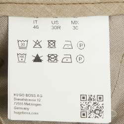 Pre Owned Boss By Hugo Boss Khaki Brown Cotton Stretch Fit Chinos S