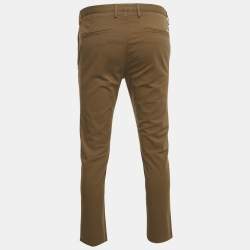 Pre Owned Boss By Hugo Boss Khaki Brown Cotton Stretch Fit Chinos S