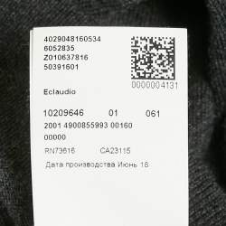 Pre Owned Boss By Hugo Boss Grey Wool Knit Collar Pullover M