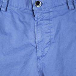 Pre Owned Boss By Hugo Boss Blue Cotton Stretch Rice 1-D Modern Essential Pants M