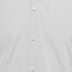 Pre Owned Boss By Hugo Boss Grey Checks Cotton Long Sleeve Shirt M