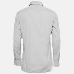 Pre Owned Boss By Hugo Boss Grey Checks Cotton Long Sleeve Shirt M