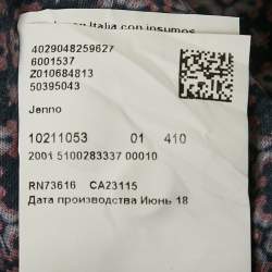 Pre Owned Boss By Hugo Boss Navy Blue Printed Cotton Slim Fit Shirt L