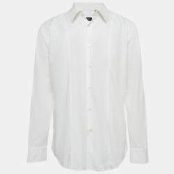 مملوكة مسبقًا Boss By Hugo Boss White Cotton Slim Fit Shirt XXL 