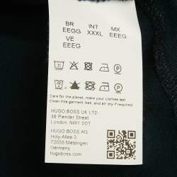 Pre Owned  Boss By Hugo Boss Navy Blue Logo Patterned Cotton Knit  C-Thompson T-Shirt XXXL