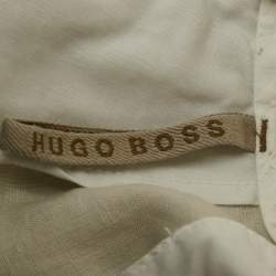 Pre Owned Boss By Hugo Boss Beige Linen Shorts M
