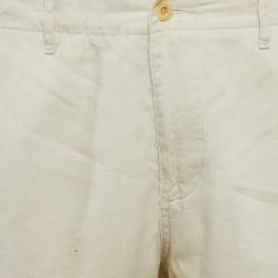 Pre Owned Boss By Hugo Boss Beige Linen Shorts M