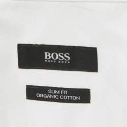 مملوكة مسبقًا Boss By Hugo Boss White Cotton Slim Fit Shirt S