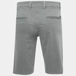 Pre Owned Boss By Hugo Boss Grey Cotton Slim Fit Shorts L