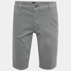 Pre Owned Boss By Hugo Boss Grey Cotton Slim Fit Shorts L
