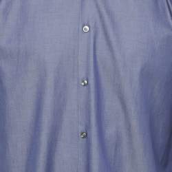 Pre Owned Boss By Hugo Boss Blue Cotton Full Sleeve Shirt XXL