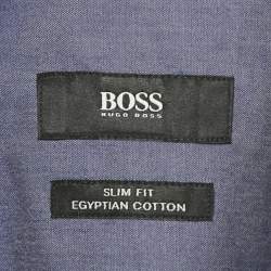 Pre Owned Boss By Hugo Boss Blue Cotton Full Sleeve Shirt XXL