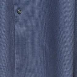 Pre Owned Boss By Hugo Boss Blue Cotton Slim Fit Jason Shirt XXL