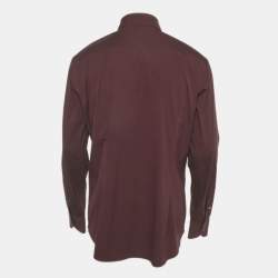 Pre Owned Boss By Hugo Boss Burgundy Cotton Blend Shirt XXL