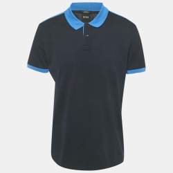 Pre Owned Boss By Hugo Boss Navy Blue Cotton Phillipson 39 Slim Fit Polo T- Shirt XL