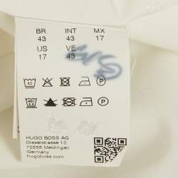 Pre Owned قميص بوس باي هوغو بوس قطن أبيض قصة سليم مقاس كبير جدًا - إكس لارج