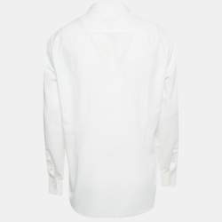 Pre Owned قميص بوس باي هوغو بوس قطن أبيض قصة سليم مقاس كبير جدًا - إكس لارج