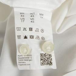 مملوكة مسبقًا قميص بوس باي هوغو بوس جايدن قطن أبيض بقصة سليب مقاس كبير جدًا - إكس لارج