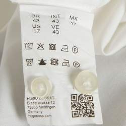 Pre Owned قميص بوس باي هوغو بوس جادين قطن أبيض مجسم كبير جدًا