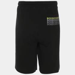 Pre Owned Hugo Boss Black Jersey Logo Embroidered Drawstring Short XL