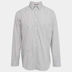 Pre Owned Boss By Hugo Boss Burgundy Printed Cotton Luka Regular Fit Shirt XL 