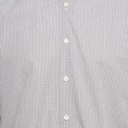 Pre Owned Boss By Hugo Boss Burgundy Printed Cotton Luka Regular Fit Shirt XL 