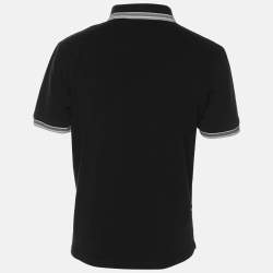Pre Owned Boss By Hugo Boss Black Pique Cotton Paul Curved Polo T-Shirt L