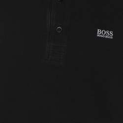 Pre Owned Boss By Hugo Boss Black Pique Cotton Paul Curved Polo T-Shirt L