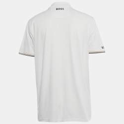 Pre Owned Boss By Hugo Boss White Pique Regular Fit Polo T-Shirt XXL