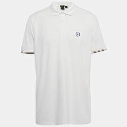 Pre Owned Boss By Hugo Boss White Pique Regular Fit Polo T-Shirt XXL