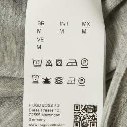 Pre Owned Boss By Hugo Boss Grey Cotton Slim Fit Paul Polo T- Shirt M