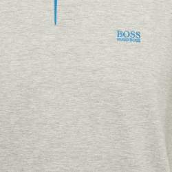 Pre Owned Boss By Hugo Boss Grey Cotton Slim Fit Paul Polo T- Shirt M