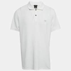 Pre Owned Boss By Hugo Boss White Pique Slim Fit Polo T-Shirt XXL