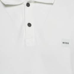Pre Owned Boss By Hugo Boss White Pique Slim Fit Polo T-Shirt XXL