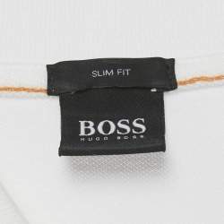 Pre Owned Boss By Hugo Boss White Pique Slim Fit Polo T-Shirt XXL