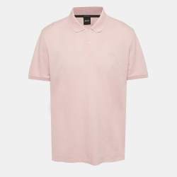 Pre Owned Boss by Hugo Boss Pink Logo Embroidered Pique Pallas Polo T-Shirt XXL