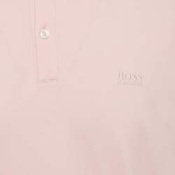 Pre Owned Boss by Hugo Boss Pink Logo Embroidered Pique Pallas Polo T-Shirt XXL