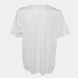 Pre Owned Boss By Hugo Boss White Printed Cotton Tee 1 T-Shirt XXXL