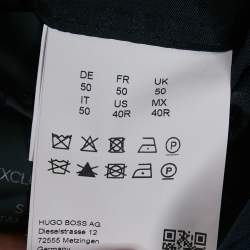 Pre Owned Boss By Hugo Boss Navy Blue Wool Pants & Suit Set L/M