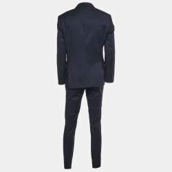 Pre Owned Boss By Hugo Boss Navy Blue Wool Pants & Suit Set L/M