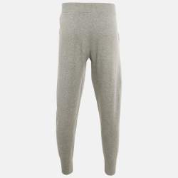 Pre Owned Boss By Hugo Boss Grey Wool Trousers L