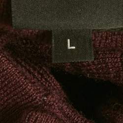 Pre Owned Boss By Hugo Boss Burgundy Wool Sweater L