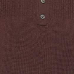 Pre Owned Boss By Hugo Boss Burgundy Wool Sweater L