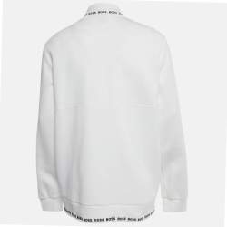 مملوكة مسبقًا جاكيت بوس باي هوغو بوس جيرسي أبيض بسحاب Skaz 1 مقاس كبير جداً