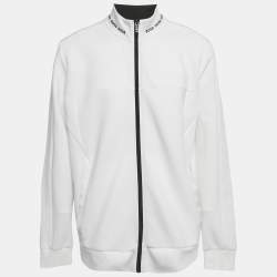 مملوكة مسبقًا جاكيت بوس باي هوغو بوس جيرسي أبيض بسحاب Skaz 1 مقاس كبير جداً