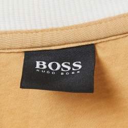 مملوكة مسبقًا Boss By Hugo Boss White Logo Applique Cotton Blend Salbo Iconic Sweatshirt XS