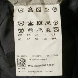 مملوكة مسبقًا جاكيت بليزر بوس باي هوغو بوس صوف أسود مخطط بزر واحد مقاس كبير - لارج