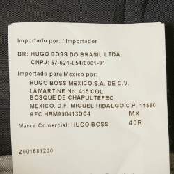 مملوكة مسبقًا جاكيت بليزر بوس باي هوغو بوس صوف أسود مخطط بزر واحد مقاس كبير - لارج